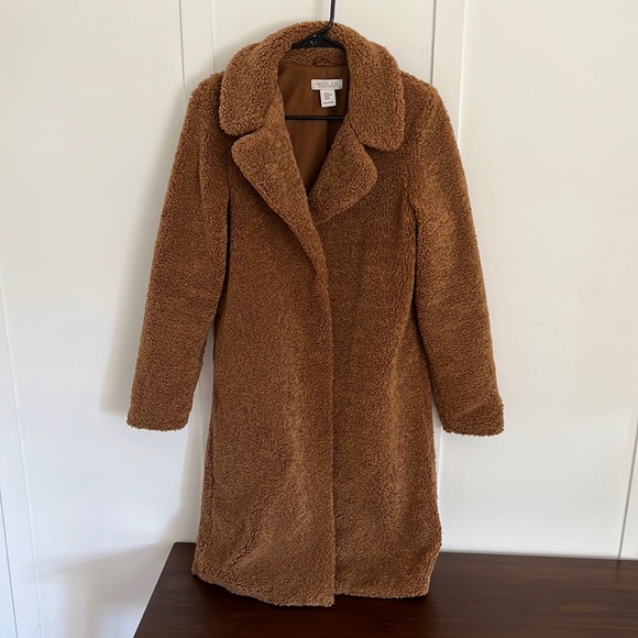 Rachel Zoe teddy bear long peacoat jacket - Picture 1 of 5